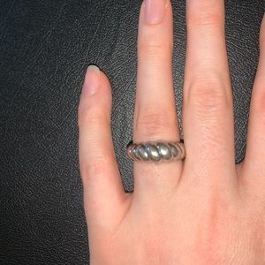 Sterling silver croissant ring
